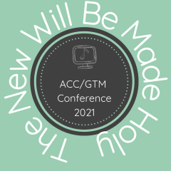 The New Will Be Made Holy in a circle around a brown circle with a computer screen and the ACC and GTM