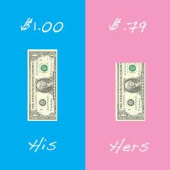 Graphic showing the differential between what men and women earn