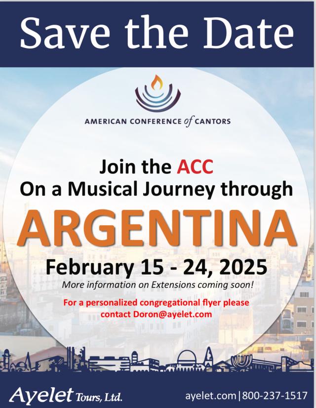 ACC Mission to Argentina with Ayelet Tours American Conference of Cantors
